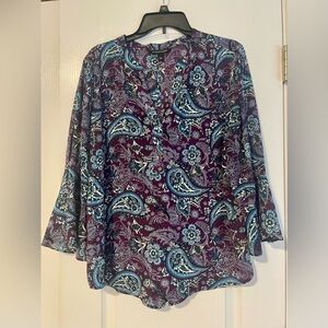 41 Hawthorn Paisley Blouse - Burgundy and Teal
